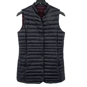PAT‎ Puffer Vest Womens 90 Korean US 12 Black Maroon Quilted Lightweight Jacket